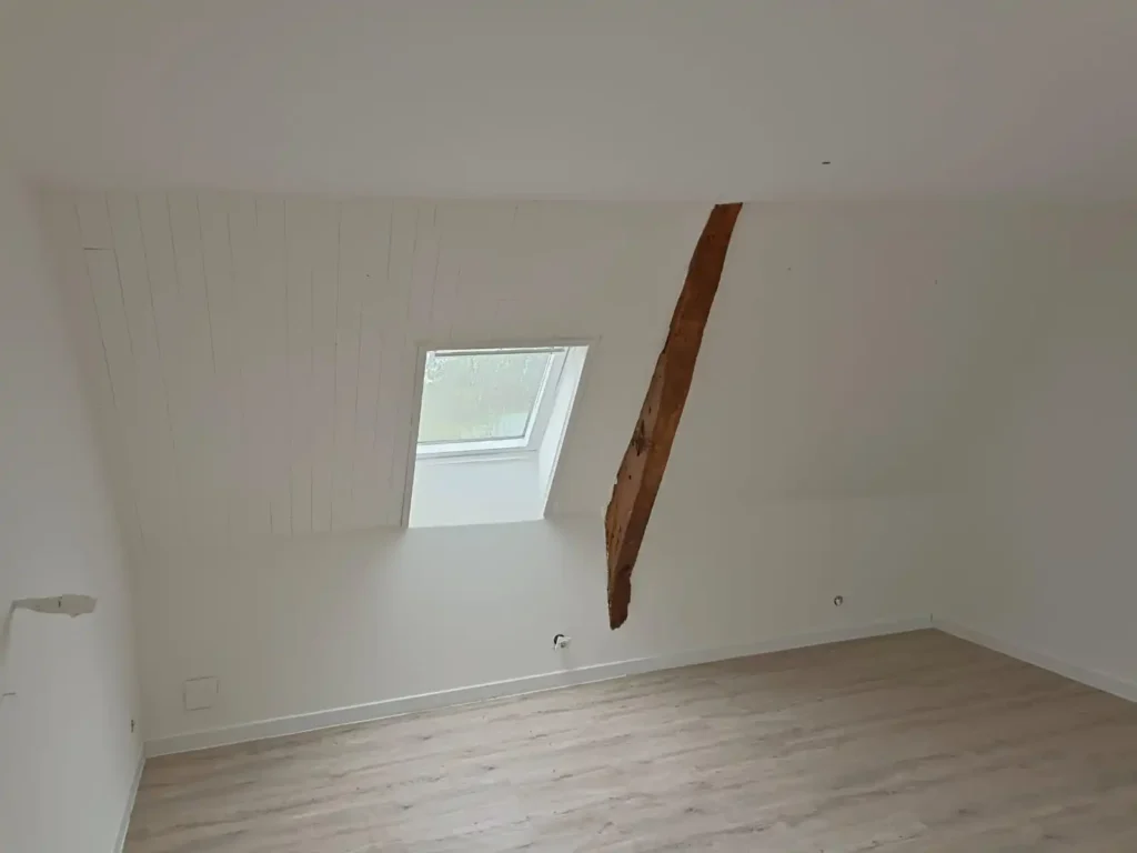 Rénovation, chambre, peinture